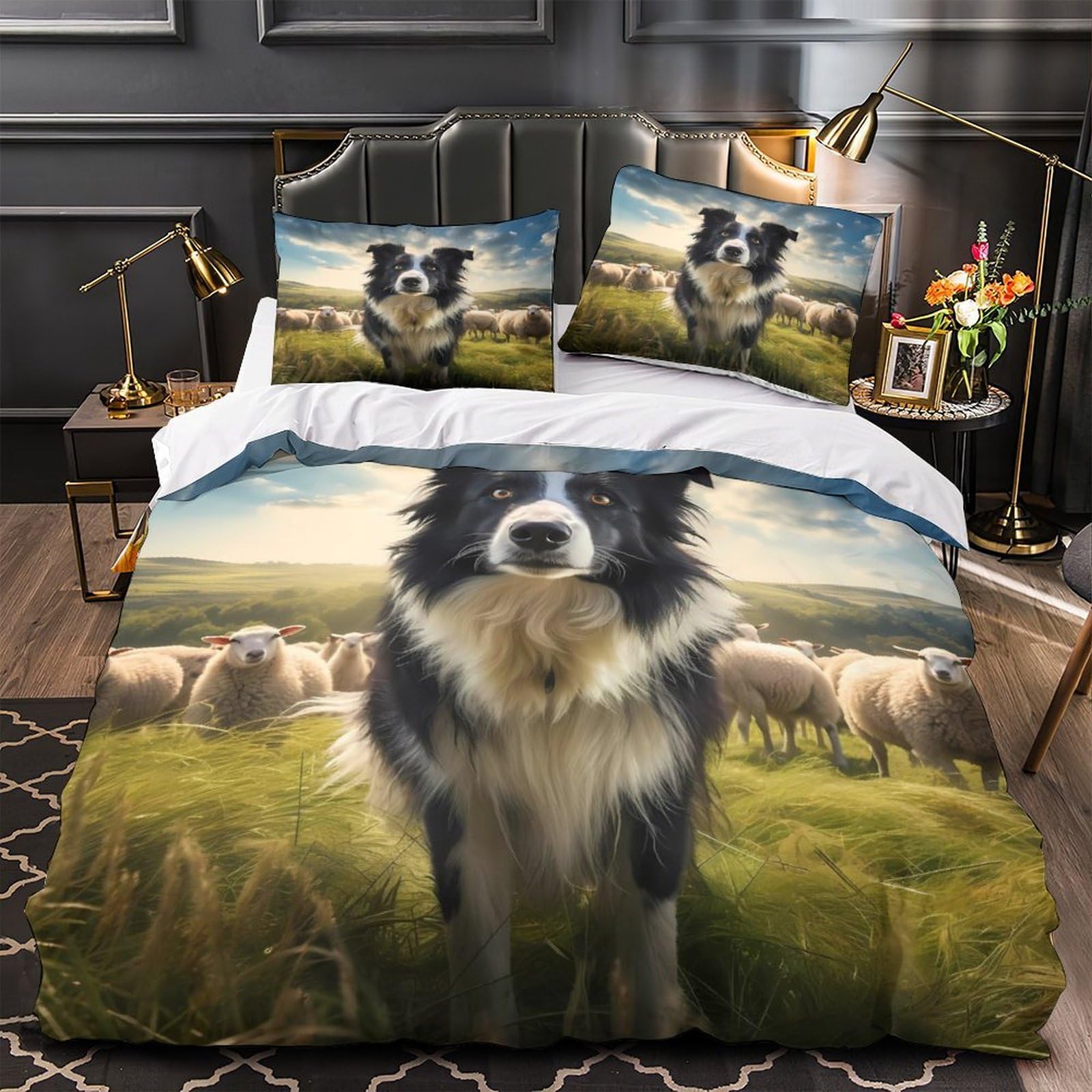 Housse de couette pastorale Chien de Berger pour retrouver le charme de l'enfance