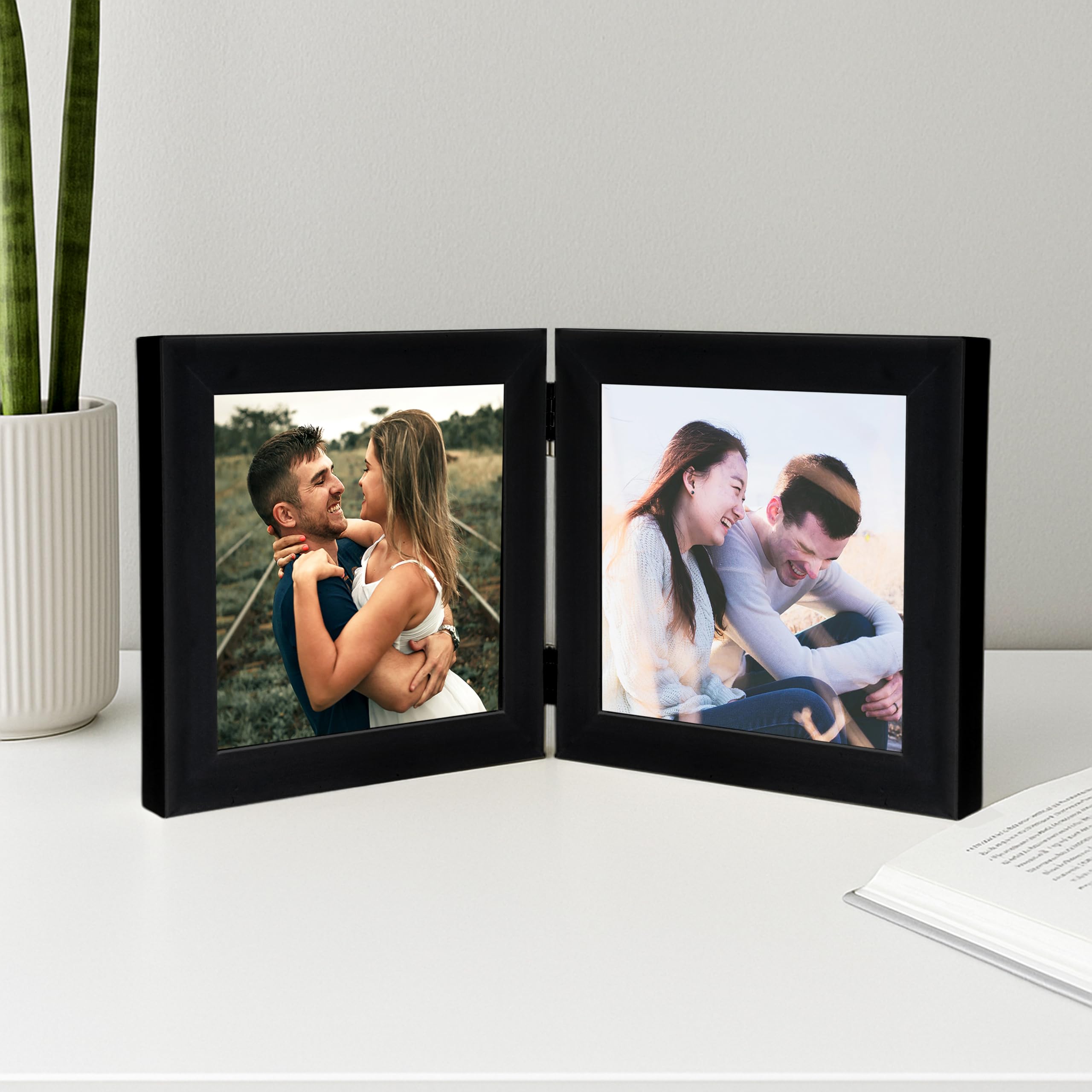 Art Street Folding Table Stand Couple Black 5x5 Inch Photo Frame For Home Décor | Foldable Photo Frame with Acrylic Plexiglass | For Bedroom, Hallways, Office, Living Room (13x13 CM) - Image 2 thumbnail
