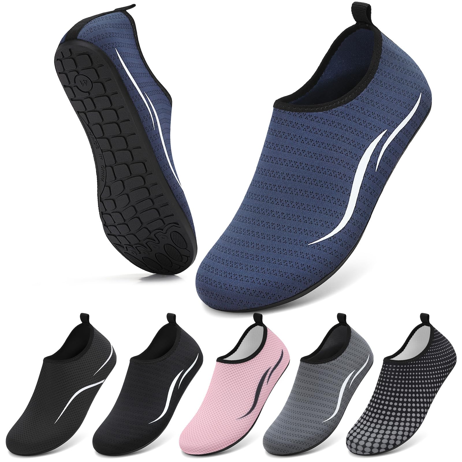 VOLHAL Wasserschuhe Herren Badeschuhe Damen Strandschuhe Schwimmschuhe Surfschuhe Aquaschuhe Breathable Schnelltrockend Schuhe Beach Pool Surfen Unisex