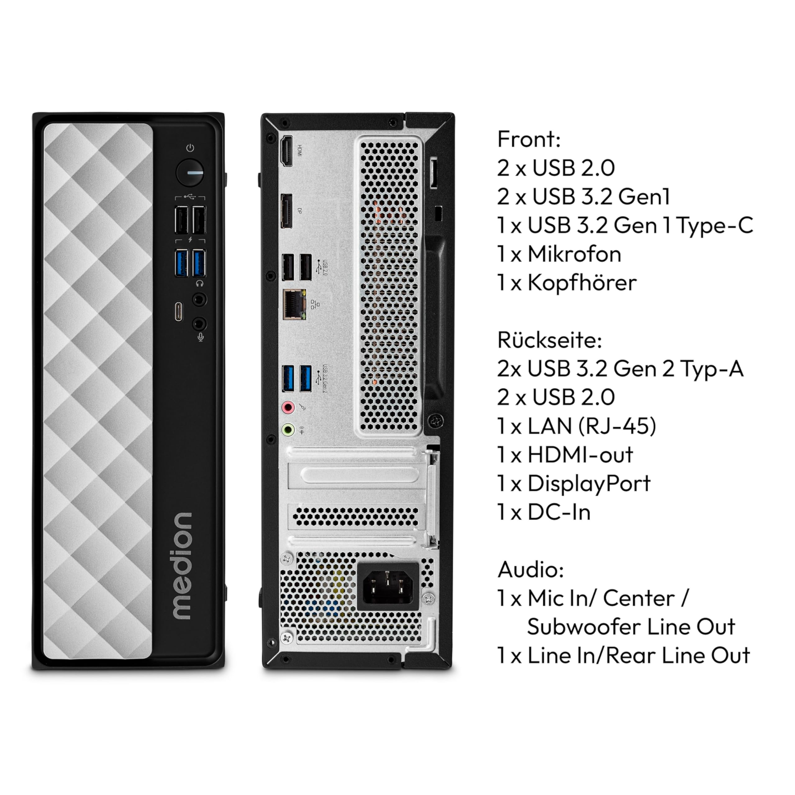 PC de Bureau - MEDION - T80 MD34590 - i7-12650H 2,3GHz - RAM 16Go - SSD 1To - Carte graphique intégrée - Win 11