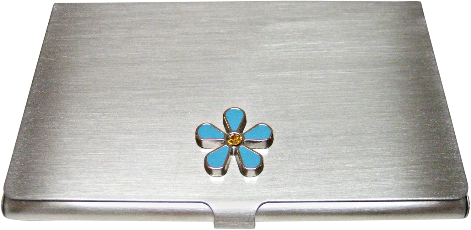 Kiola Designs Turquoise Flower Business Card Holder