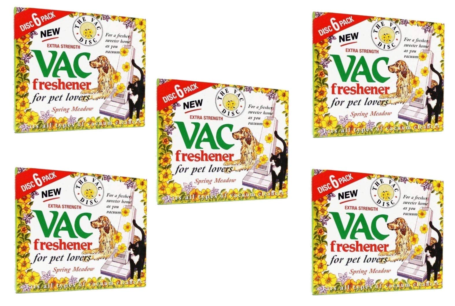 Find A Spare Spring Meadow 5X Pack Vac 30 Fresheners Extra Strength Powerful Scent For All Vacuum Hoover Handheld Bagless And Bagged Cleaners Pet Lovers