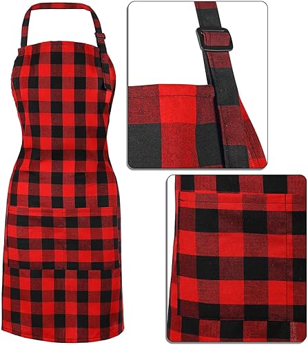 Miniatura 3 de SATINIOR 2 piezas de disfraz de chef para mujeres y hombres, juego de delantal para adultos, delantal de panadero, sombrero para cocinar y cosplay