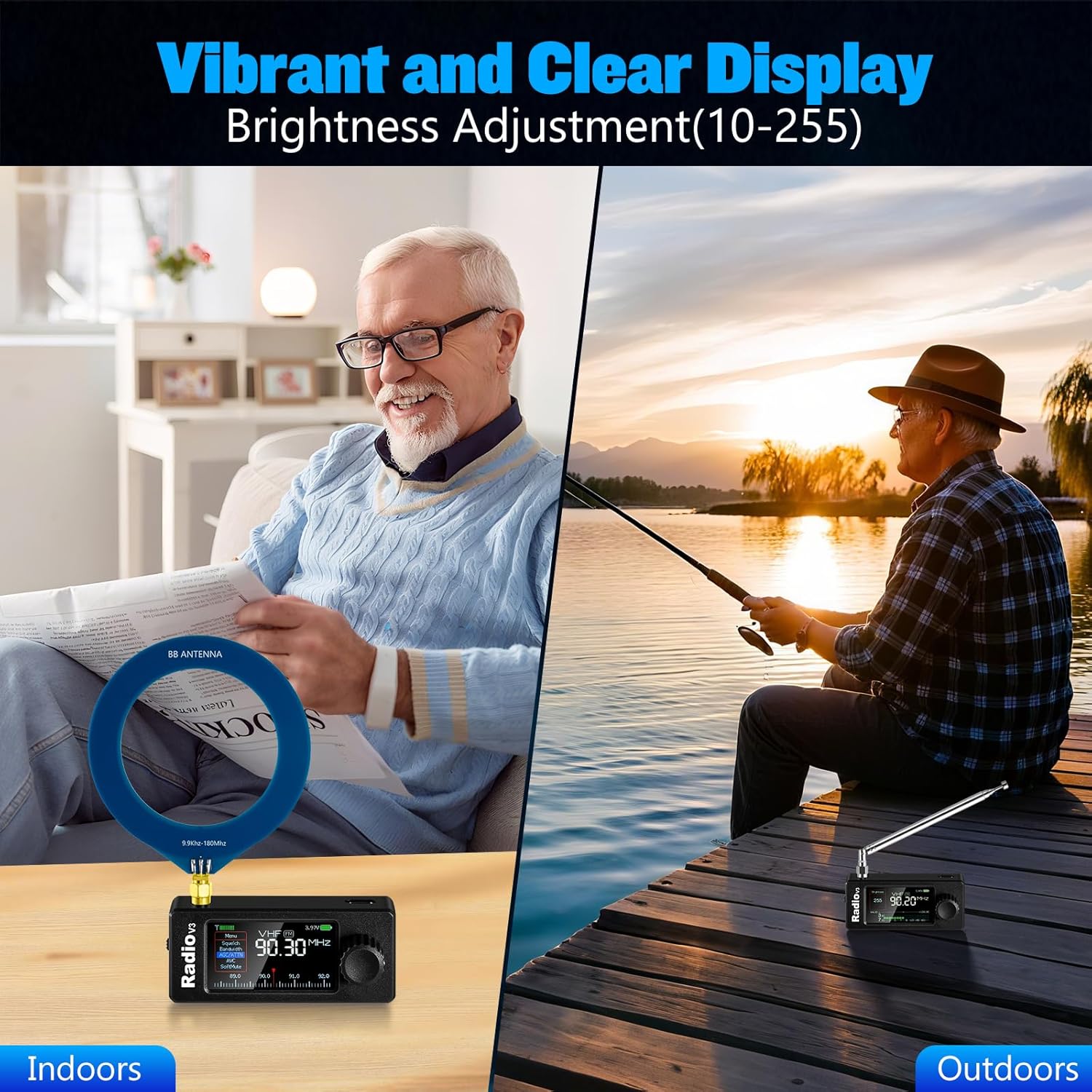 Si4732 Mini Radio V3 Pocket Radio | Mode: AM/FM/LSB/USB Band: HF SW MW VHF All Band Radio Receiver | 800mAh Battery for Outdoor Adventures, Travel, and Daily Use (Headphone Amplifier)