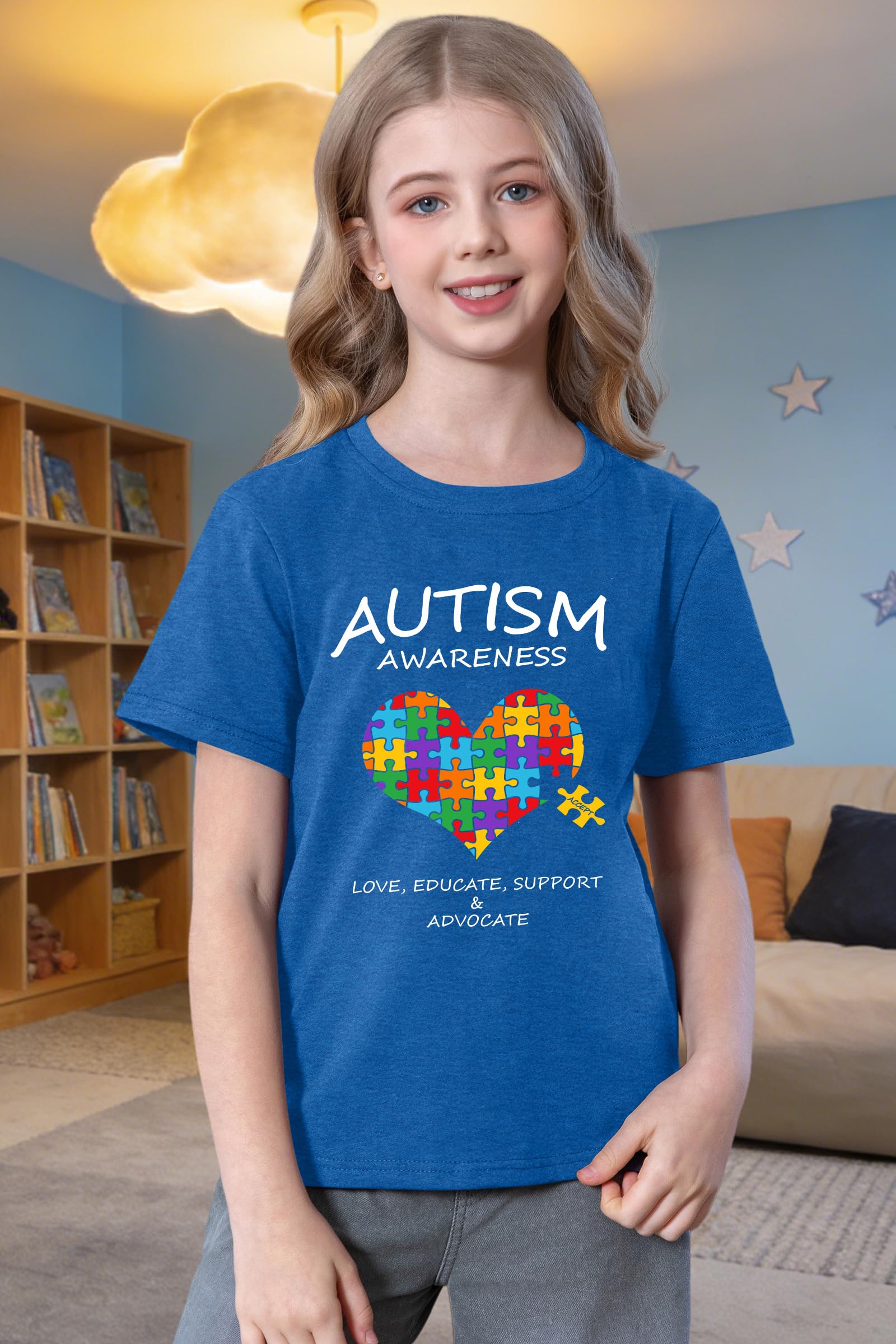 QAUN Autism Awareness Shirt Kids Autistic Tshirt for Toddler Boys Girls Autism Acceptance Tops — view 4