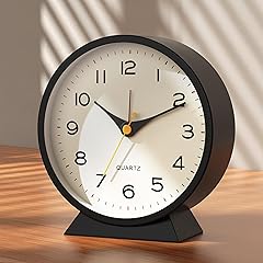 AYRELY® 4 . 5 " Analog Alarm Clock,Small Retro Desk Clock Battery Operated,Slient Metal Table Clock