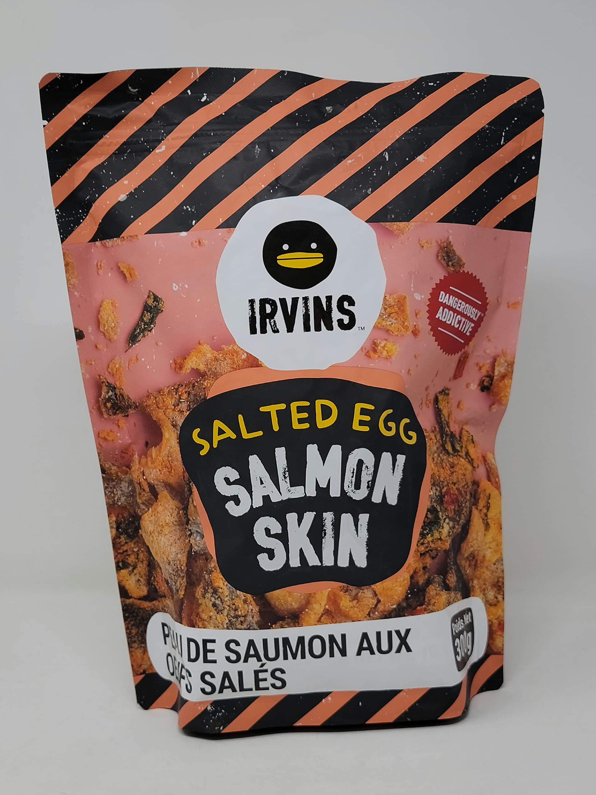 IRVINS Salted Egg Salmon Skin - A Crispy, Crunchy, Low Carb and Flavourful Atlantic Salmon Skin Snack, 300g