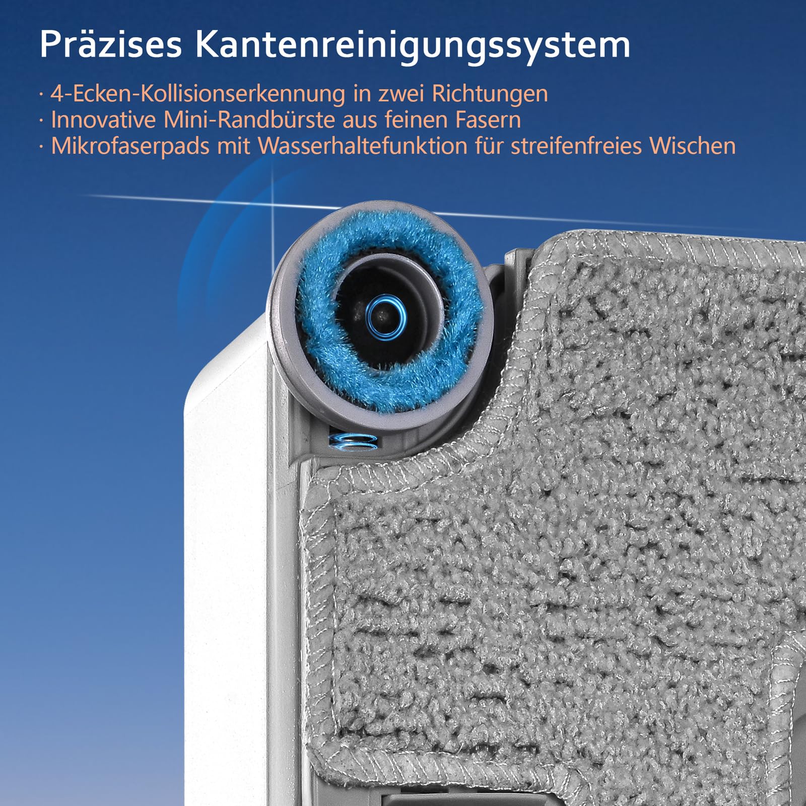 Lydsto WL07 Max Fensterputzroboter mit Sprühfunktion kompakt, Vier Ultraschall Wasserdüsen, Eckenreinigung, 8000Pa Elektrischer Fensterputzer 110ML Tank, 4 Reinigungsmodi (Weiß)