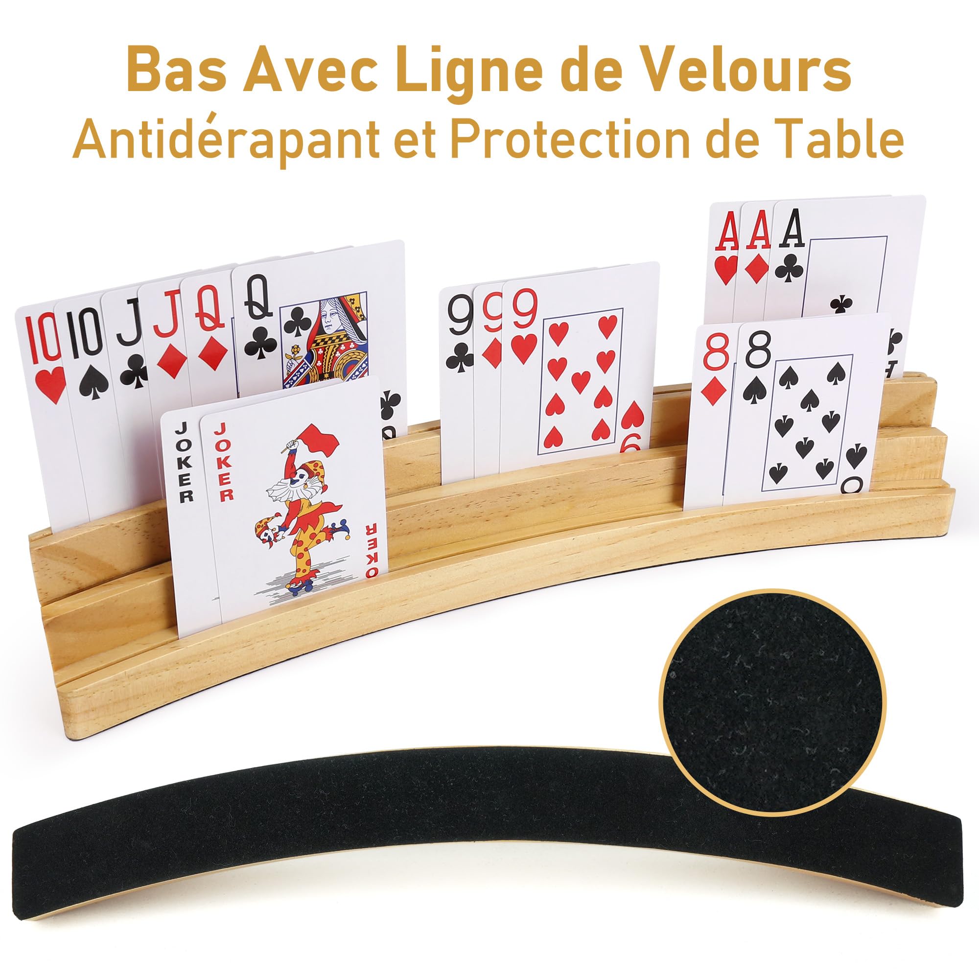 LotFancy Lot de 2 porte-cartes en bois pour enfants - 3 niveaux - Pour personnes âgées
