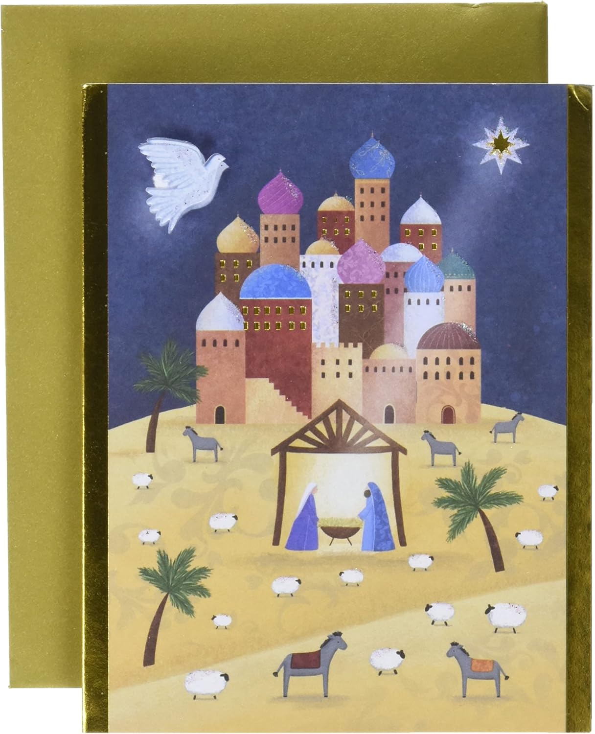 NIQUEA.D Colorful Nativity Scene Christmas Card (NXB0066
