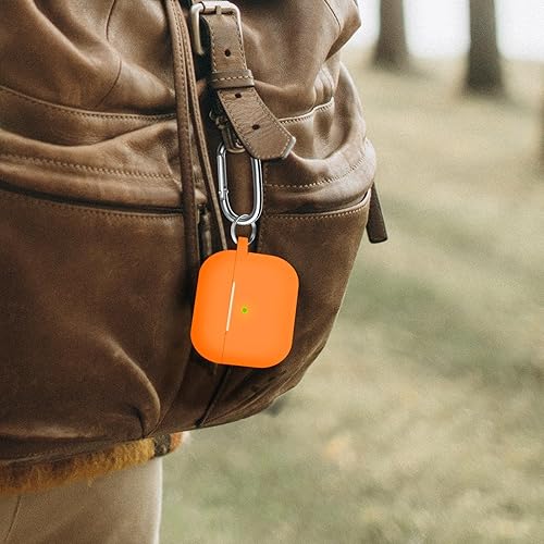 Vista 22 de Funda compatible con AirPods de tercera generación, accesorios de protección de silicona con llavero y kit de limpiador para mujeres y hombres, LED