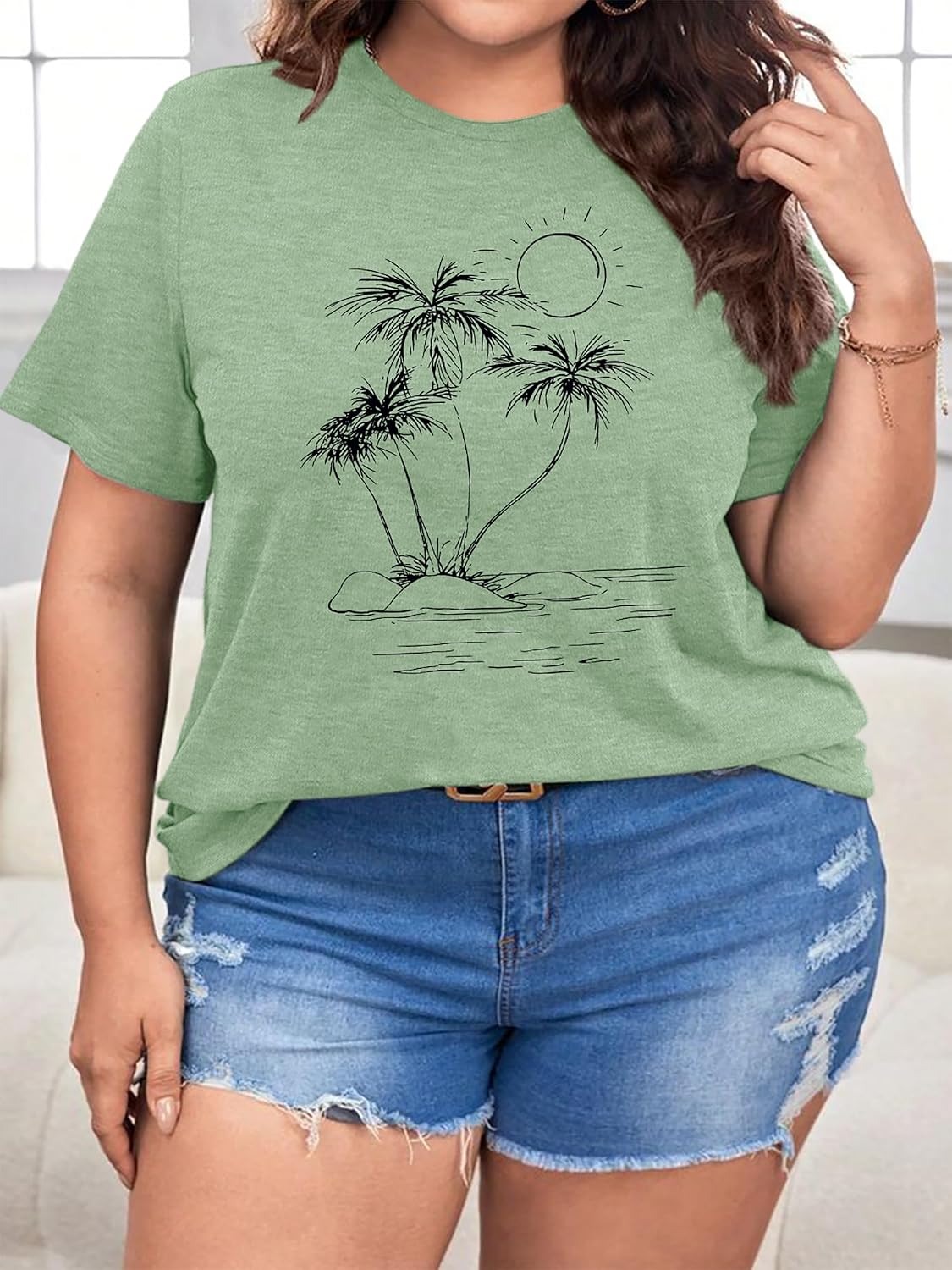 Plus Size Tops Graphic Tees for Women Short Sleeve Cute Summer Tops image 3