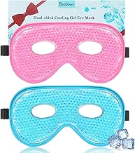 BeeVines Ice Eye Mask, 2 Pack JUMBO Cooling Gel Masks for Puffy Eyes for Men & Women, Cold & Warm Compress for Post Surgery, Puffiness, Allergies & Migraines Treatment (A12 Blue & Pink)