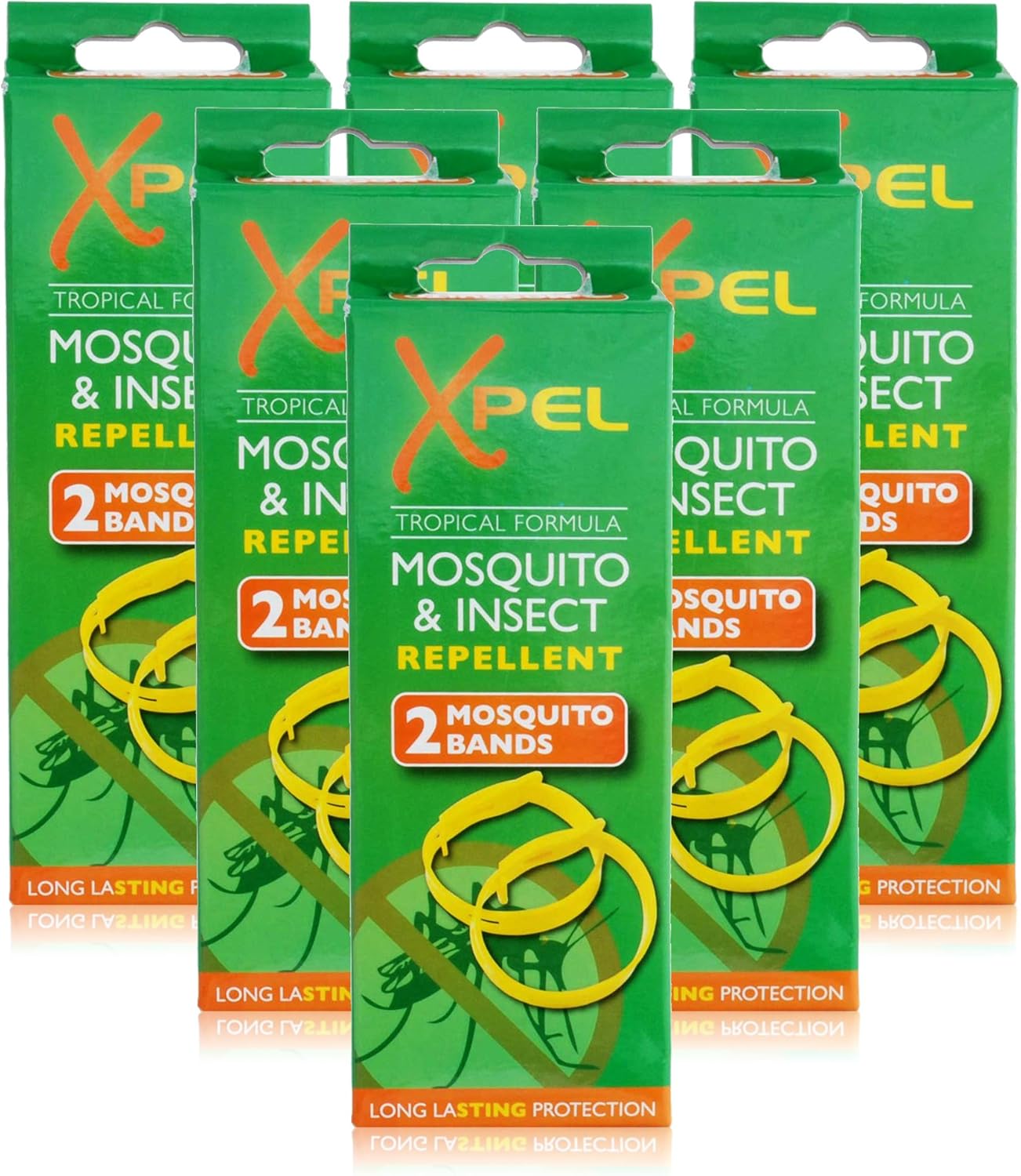 6x Xpel Mosquito Insect Fly Bite Repellent Bands Tropical Formula Twin