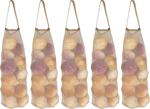 GINFH Hanging Mesh Storage 5Pack Potato & Onion Bags