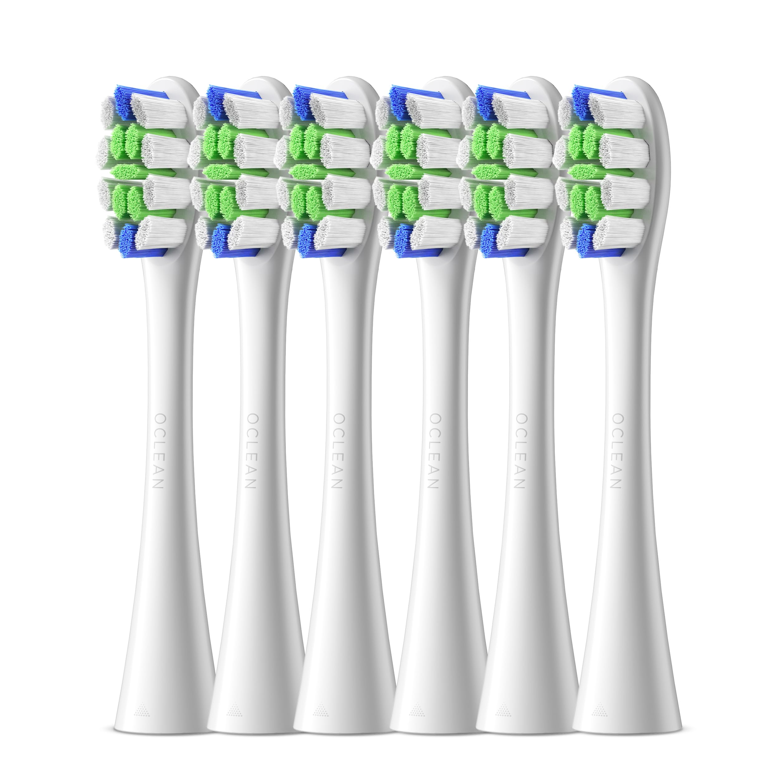 Oclean Brush Heads Professional Clean 6 Pack White Toothbrush Heads with Dupont Bristles for Oclean Electric Toothbrush, W-Shape Replacement Brushes Suitable for Oclean Sonic Toothbrushes