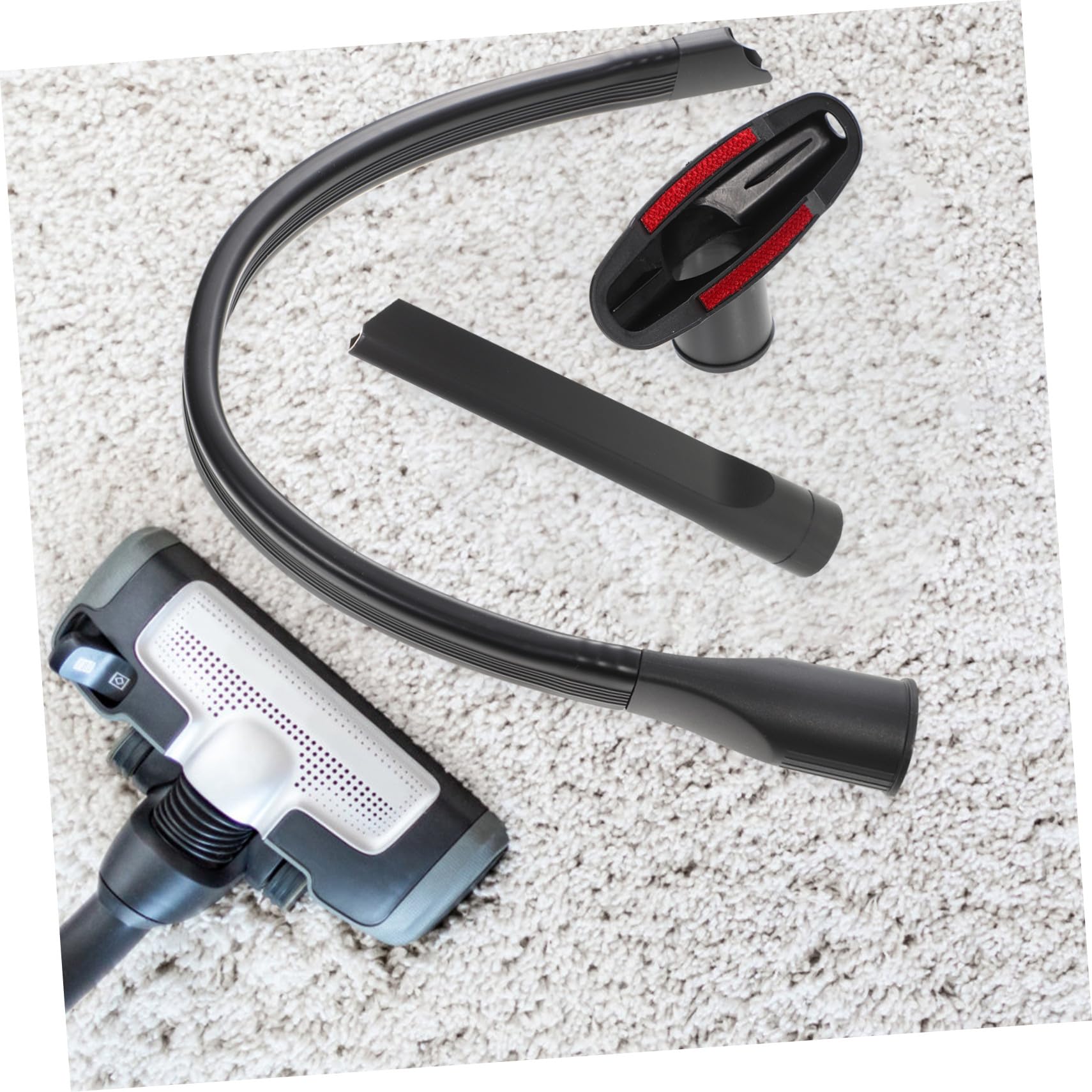 Kit de Accesorios para Aspiradora con Adaptador y Boquilla Flexible para Limpieza de Rincones Cepillo Redondo de Cerdas Naturales para Sofás Escaleras y Espacios Estrechos