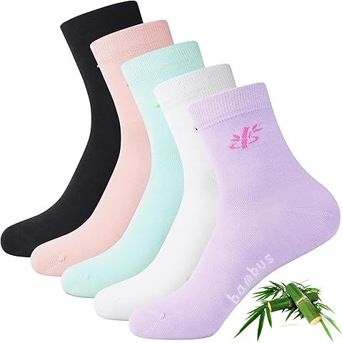 Jeasona 5 Pares Calcetines Bambú Mujer 35-42 Calcetines Mujer Sin Costuras