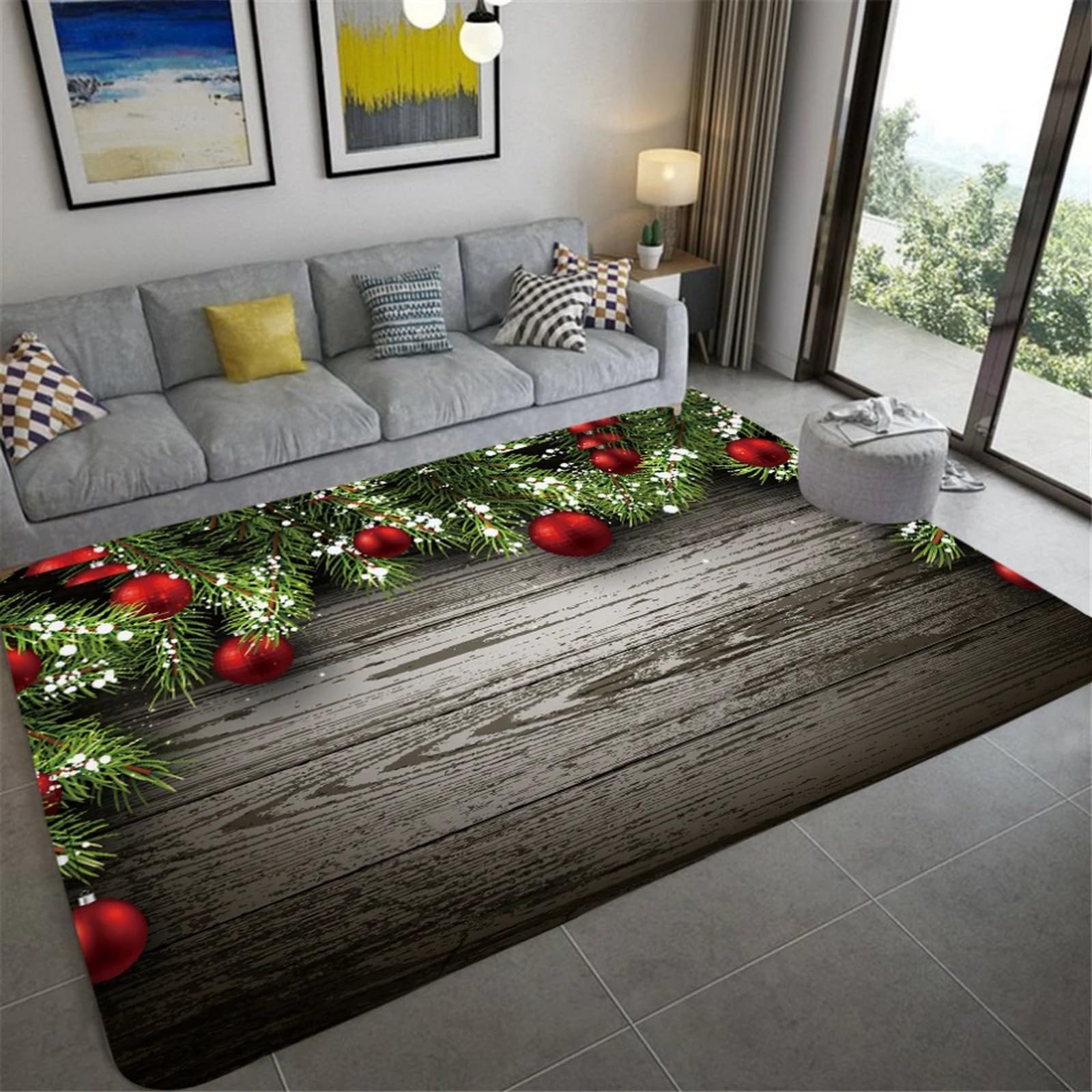 Tapis de Noël moderne chambre enfant ado tapis de chaise lavable 120x160cm