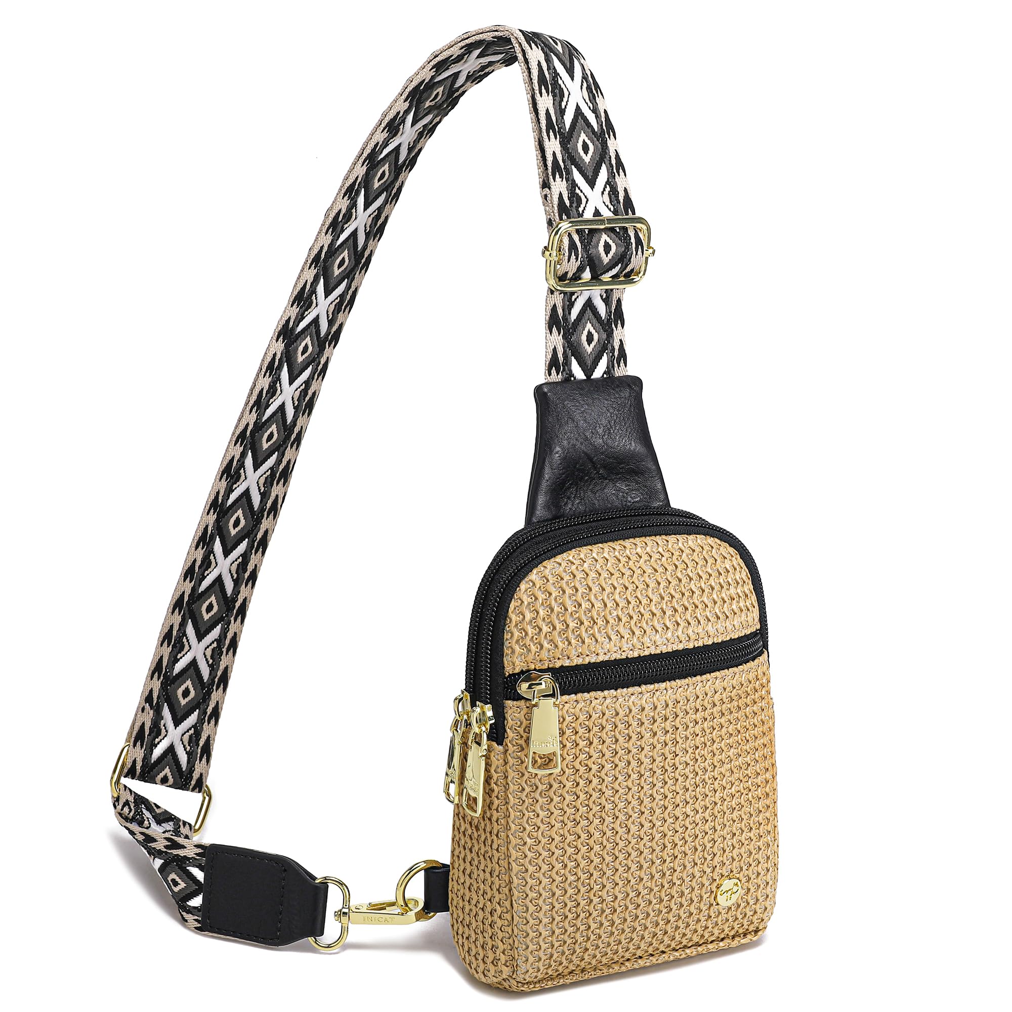 Straw Crossbody Bag for Women Travel Woven Raffia Sling Purse Beach Gifts Hawaii Vacation Christmas Summer Cross Body Purse