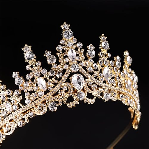 Miniatura 3 de Geurlev Tiaras para mujer, coronas de reina de cristal, diamantes de imitación, princesa para niña, novia, boda, accesorios para el cabello, para