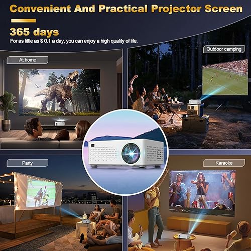 Miniatura 5 de Soporte inteligente para proyectores 4K, viene con un mini soporte, mini proyector con altavoz estéreo, proyector portátil Full HD, compatible con