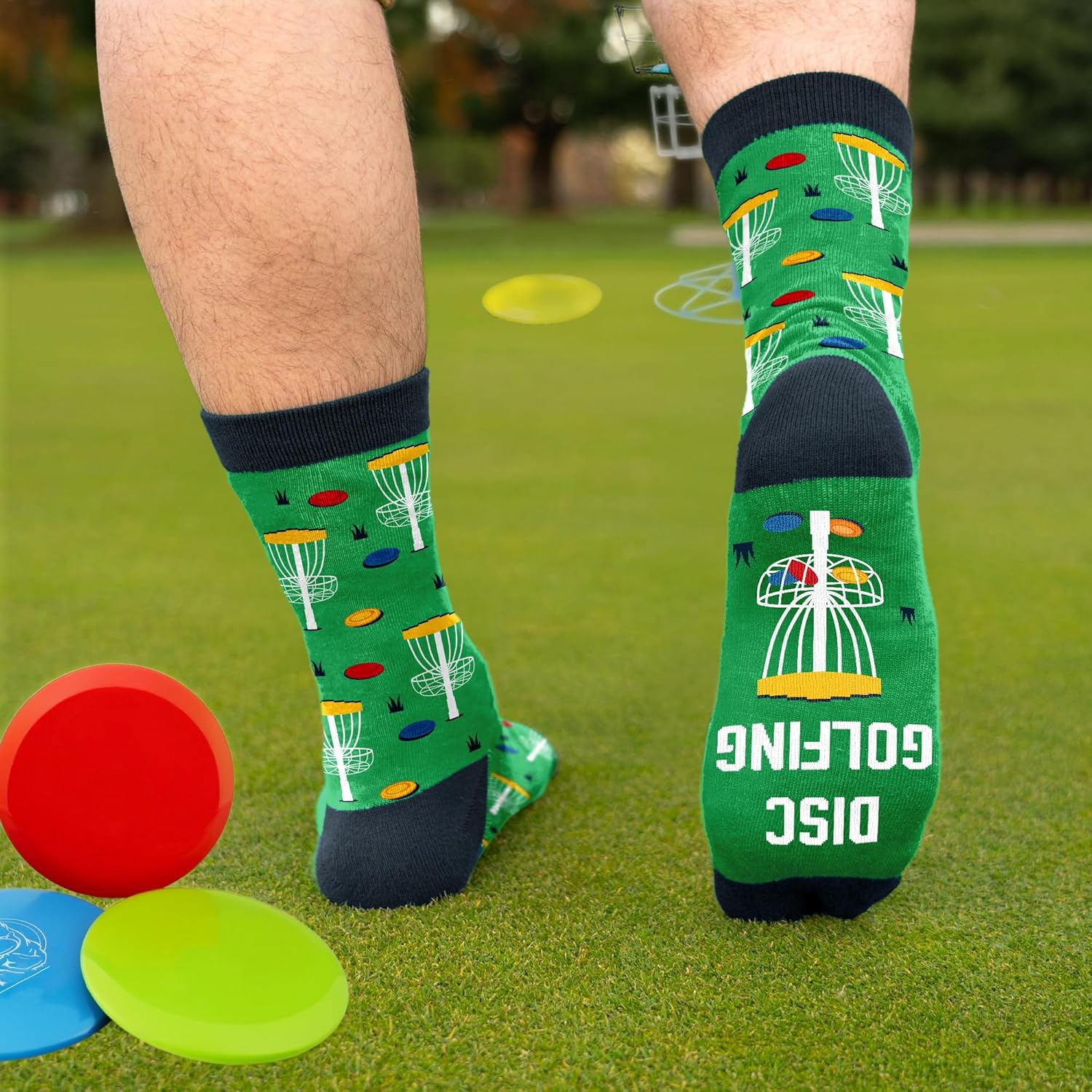 VICRAZY Disc Golf Socks For Men – Funny Disc Golf Gifts, Frisbee Accessories - Christmas Gift, Stocking Stuffers For Men, Dad - Image 2