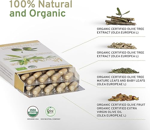 Miniatura 4 de Cápsulas de suplemento de extracto de hoja de olivo rico en polifenoles antioxidantes orgánicos Olivie  Suplemento antienvejecimiento de