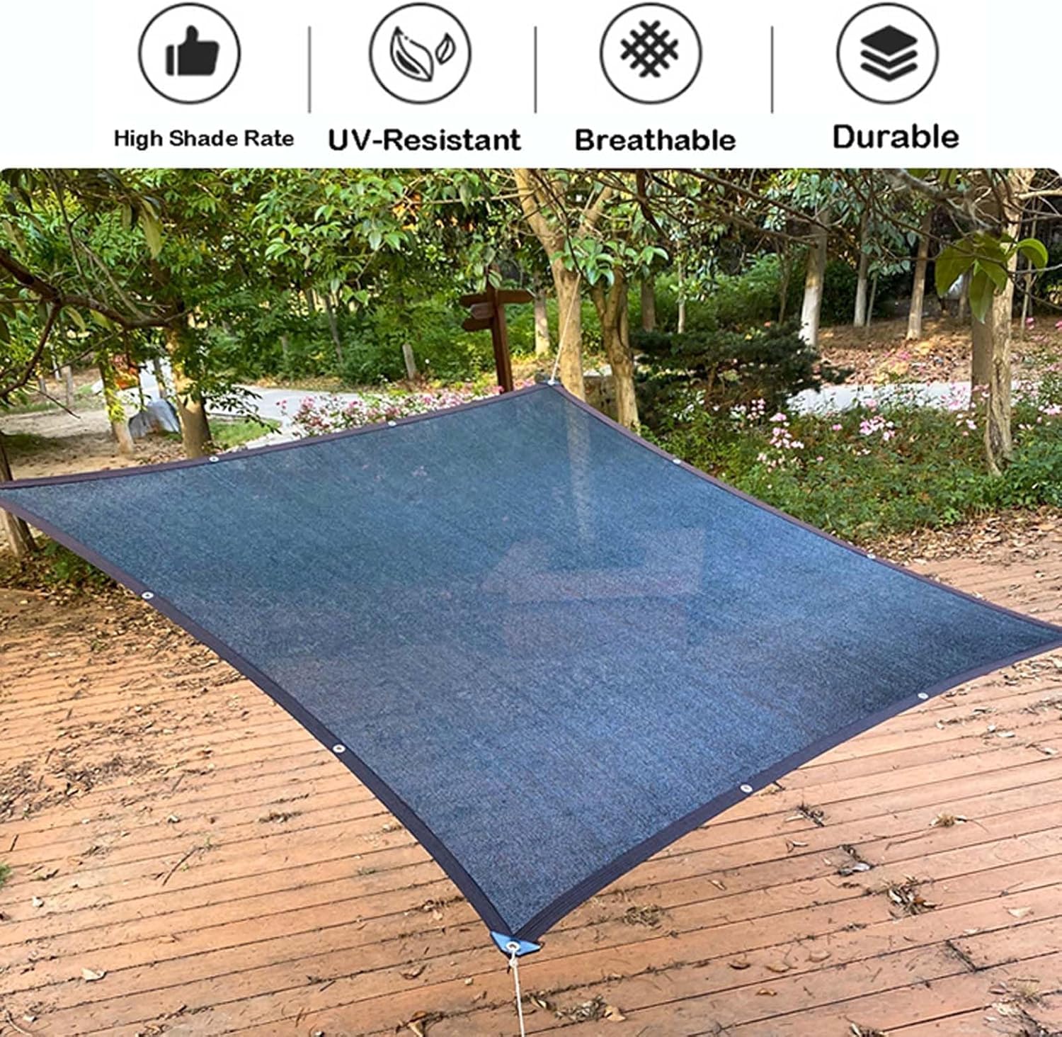 Cubierta de Tela con protección Solar de 4x6 m, Red de Sombra para Plantas de jardín, Lona de Malla de Sombra para Patio, Red de Sombra para Cubierta de Plantas, Malla de protección Solar ne