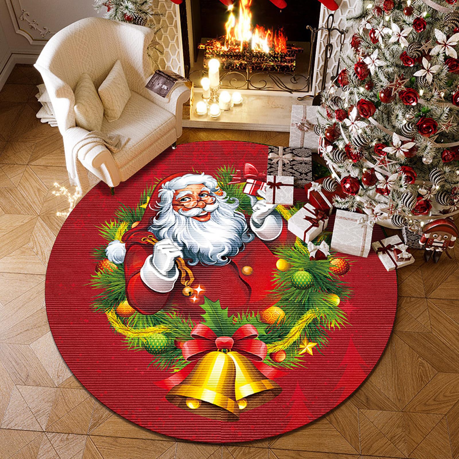 Produktbild von Weihnachtsmatte Weihnachtsteppich Rutschfest - Waschbare Winter Bodenmatte Für Wohnzimmer Weihnachtsdekoration Teppich