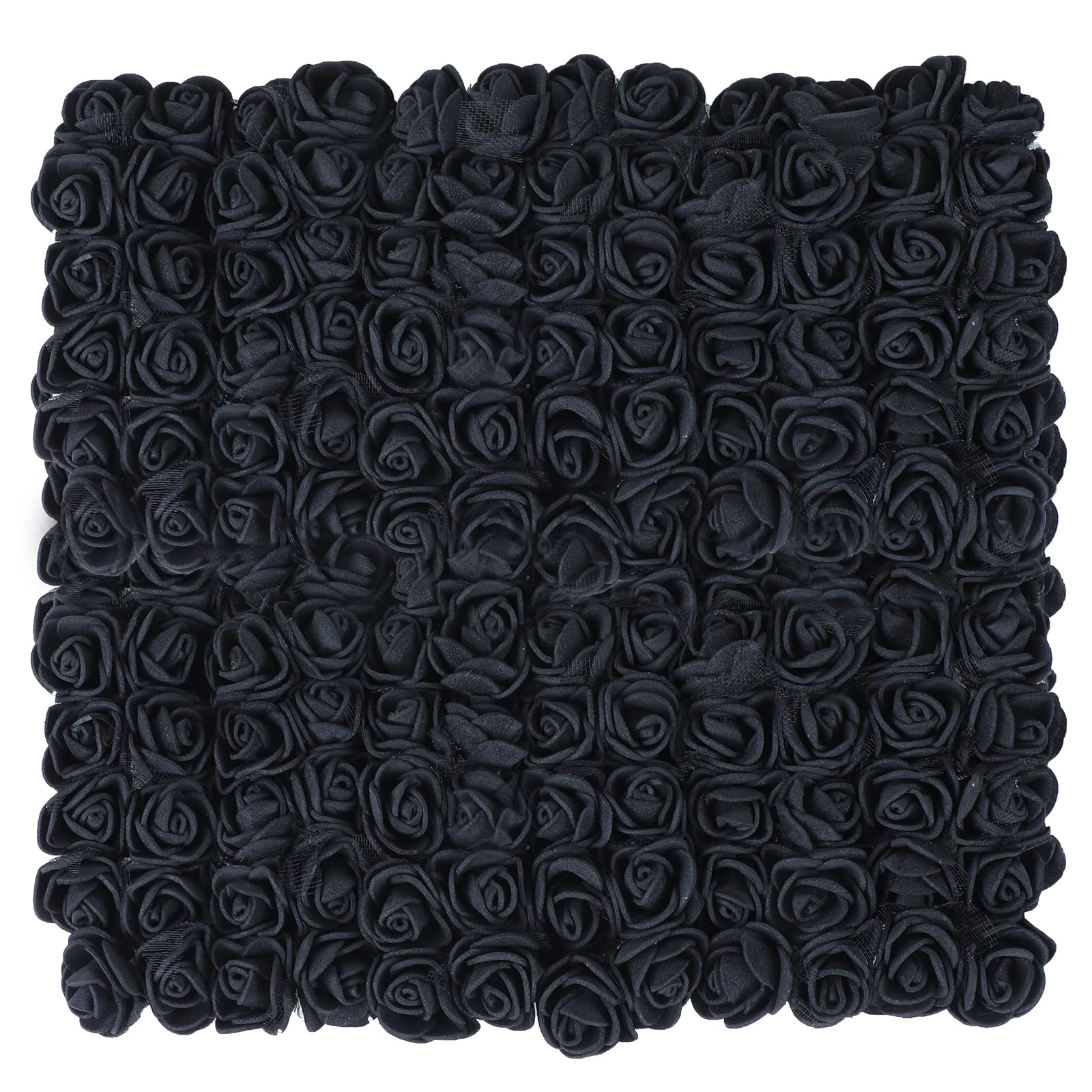 MWOOT Black Roses Artificial Flower Heads, 144Pcs Mini Foam Roses for Crafts, Small Fake Flowers for DIY Wedding Halloween Party Festival Valentine's Day Decoration, 2.5CM Faux Flower Heads