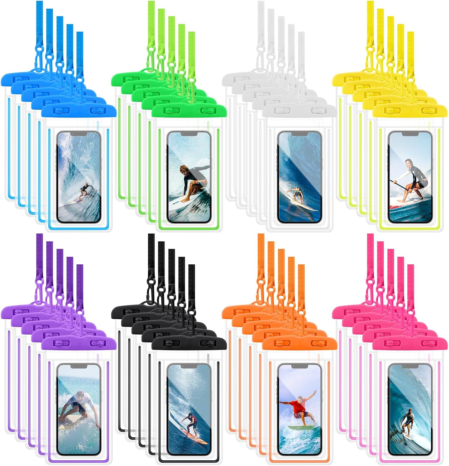 40 Pack Universal Waterproof Phone Pouch, Multicolor Waterproof Case Comp Compatible with iPhone 15 14 13 Pro Max XS Plus, Waterproof Phone Case Dry Bag with Phone Lanyard, Waterproof Phone Pouch Bluk 40 Pack Universal Waterproof Phone Pouch, Multicolor Waterproof Case Comp Compatible with iPhone 15 14 13 Pro Max XS Plus, Waterproof Phone Case Dry Bag with Phone Lanyard, Waterproof Phone Pouch Bluk