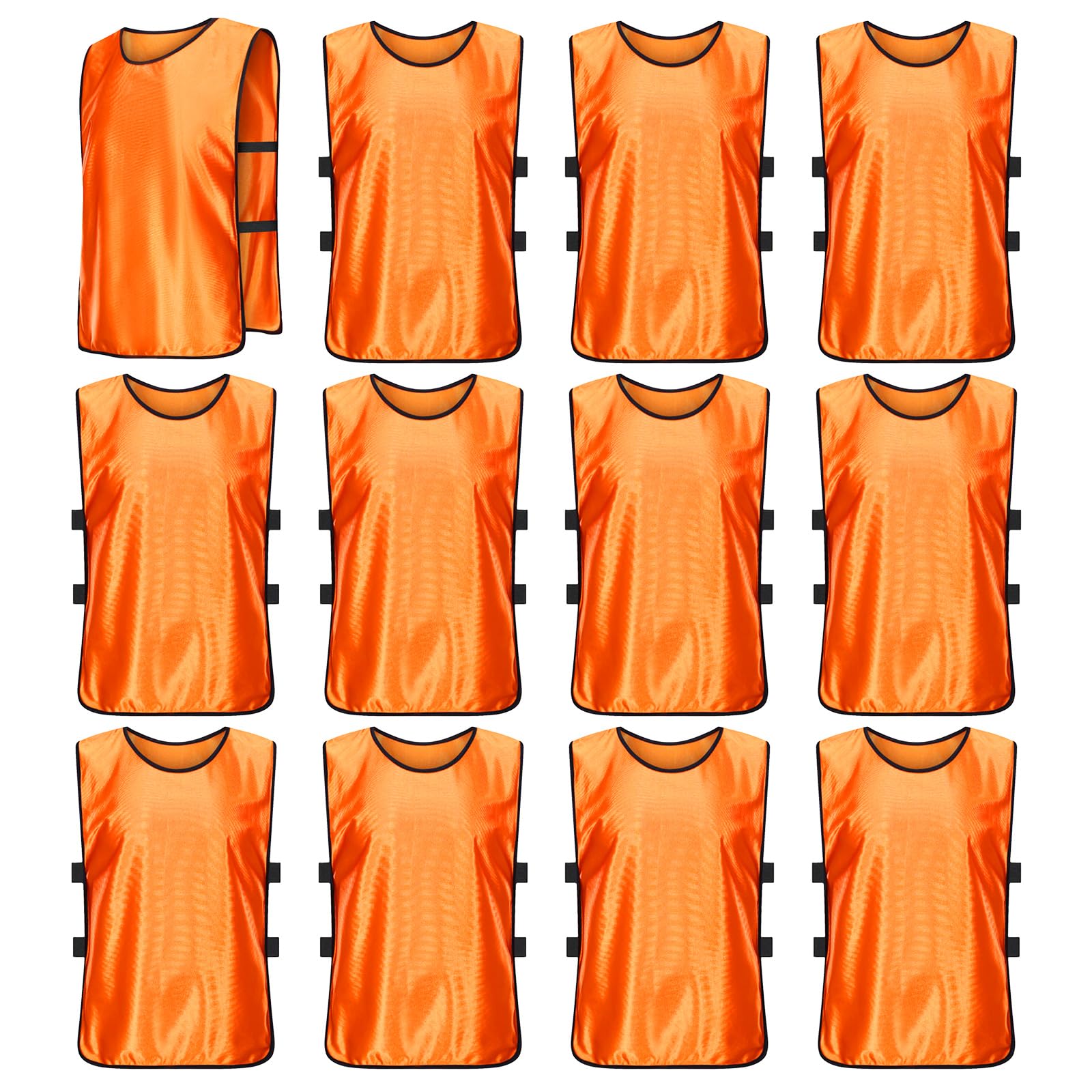 Lot de 12 Chasubles D'entraînement pour Adultes (Football, Basketball, Sports Divers), Maillots de Sport pour Football Netball Rugby Hockey Cricket et Volleyball