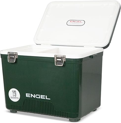 Miniatura 26 de Engel Hielera Drybox de 19 cuartos de galón, a prueba de fugas, hermética, y lonchera pequeña de carcasa dura para hombres y mujeres Negro -,Negro y