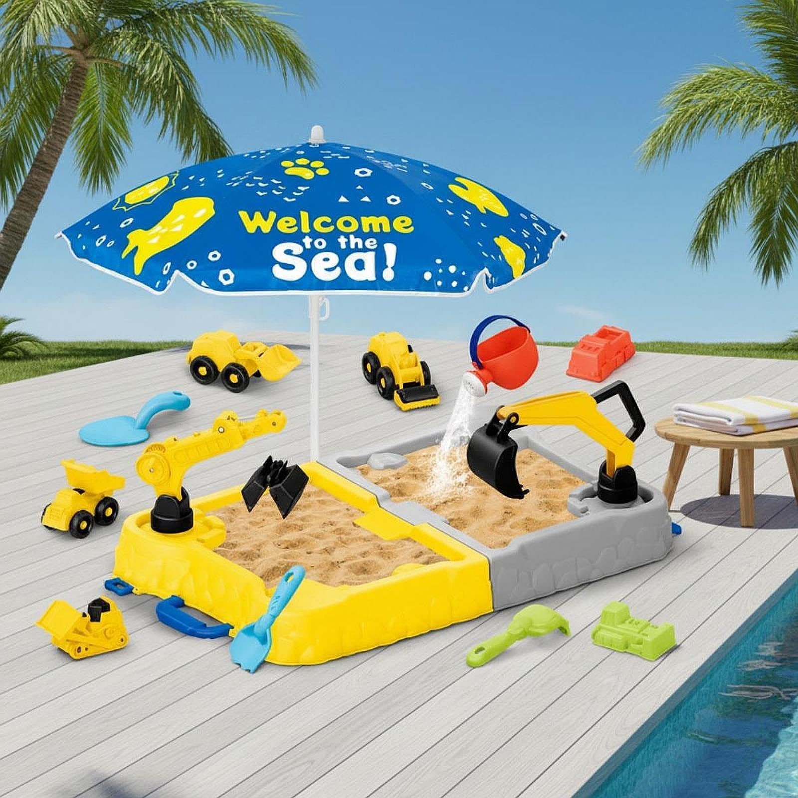 Sand Und Wassertisch Zubehör Mehrzweck Sandkasten, Und Geräumig, Tragbar, für Drinnen Und Draußen, Ideal Als Sommerspielzeug