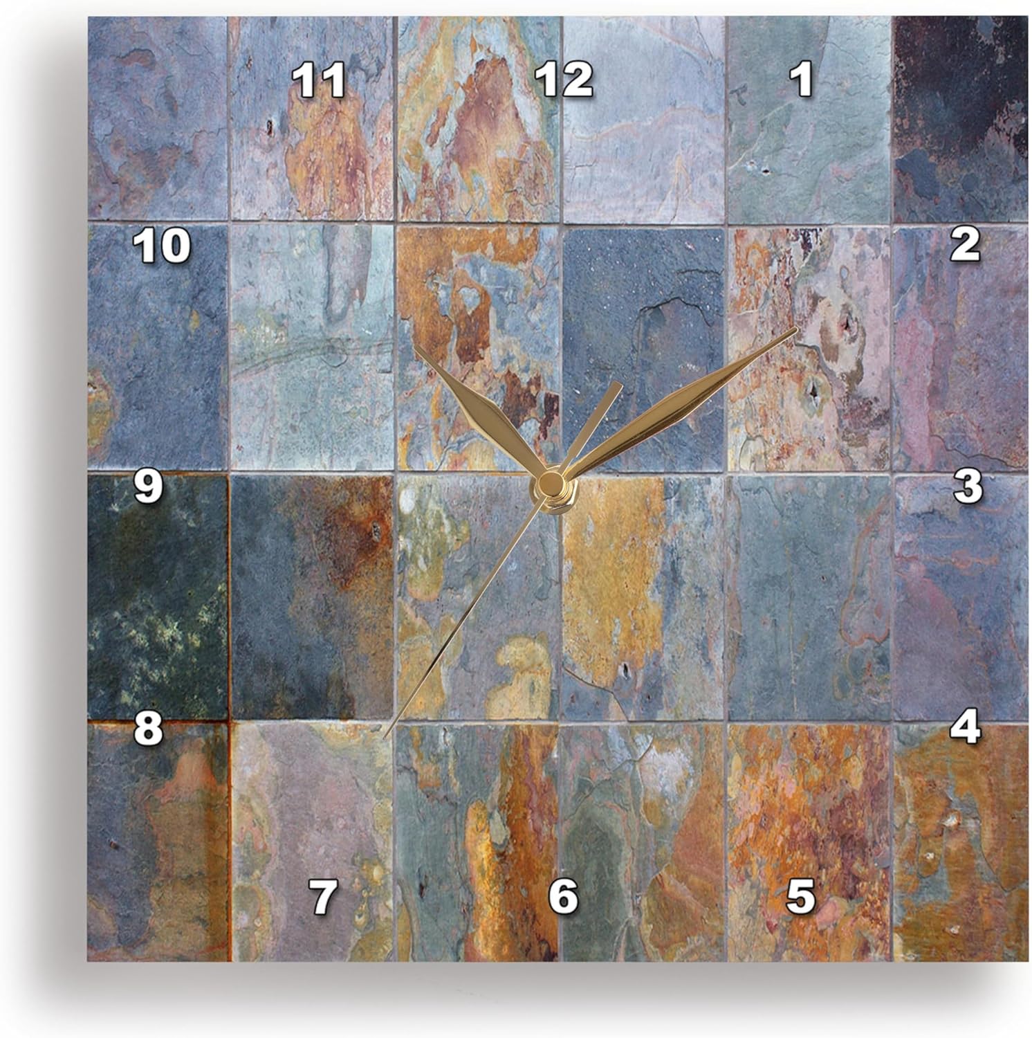 3dRose DPP_29109_3 Rusted Tile Wall Clock, 15 by 15-Inch