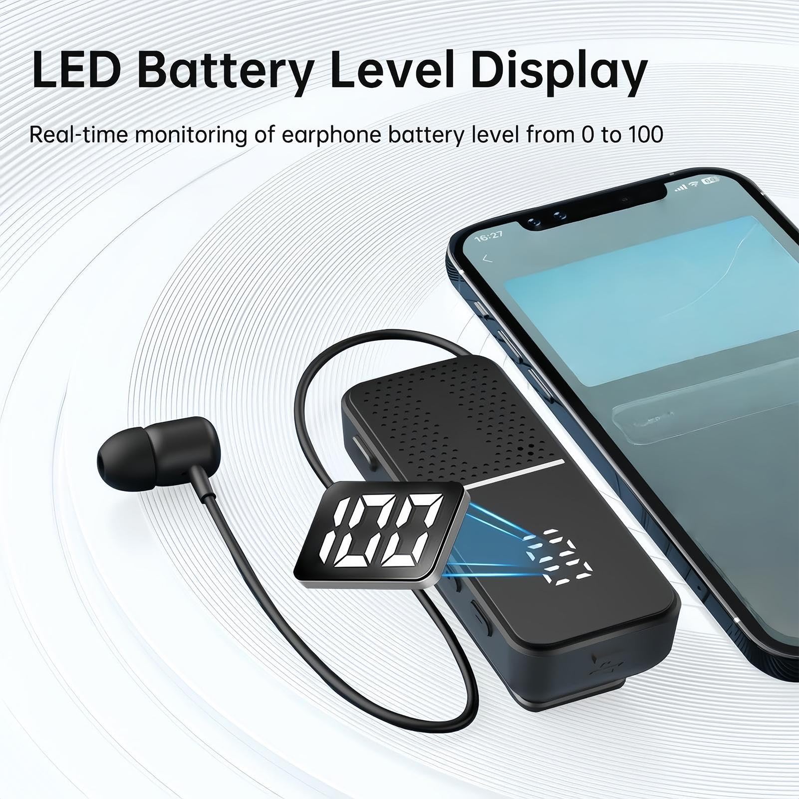 Wireless Sound Gear – Clip da bavero per allenamento | Policarbonato con cancellazione del rumore, cuffie auricolari leggere, accessorio per lavoro e corsa, per uomini e donne