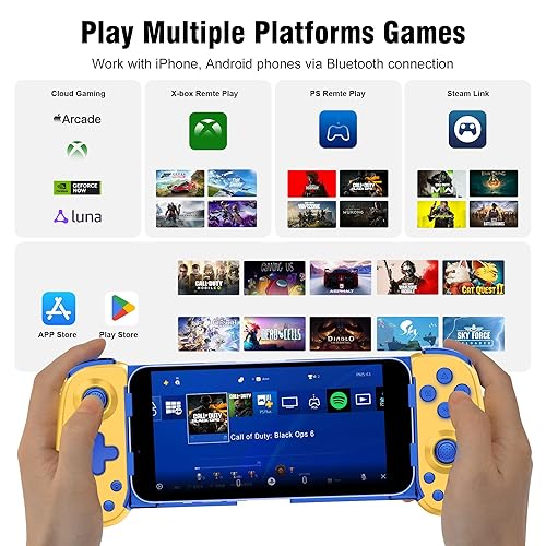 Miniatura 45 de Wireless Phone Controller for iPhone/Android, Mobile Game Controller with Hall Joystick Suitable for Xbox Cloud Gaming, PS Remote Play, Steam Link