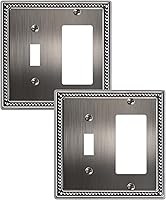 Vista 138 de Paquete de 2 cubiertas de placa de interruptor de luz de doble palanca, cubiertas decorativas de placa de doble interruptor Pearls, placa de pared