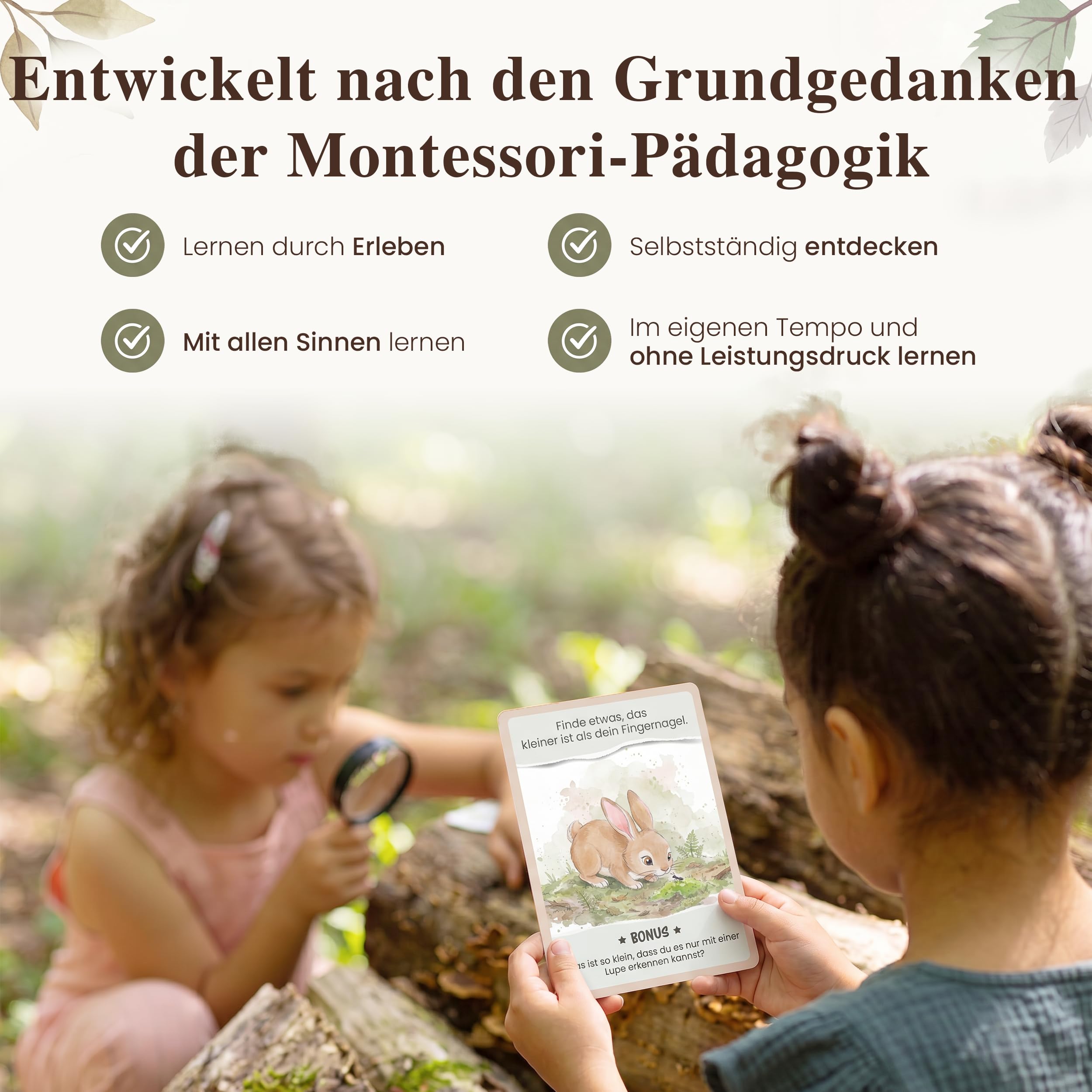 50 Entdeckerkarten für Kinder (ganzjährig) | Spannendes Outdoor Suchspiel | Outdoor Spiele für Kinder | Lernspiel für draußen | Entdecker Set für Kinder ab 4 | Geschenk für Kinder ab 4, 5 Jahren