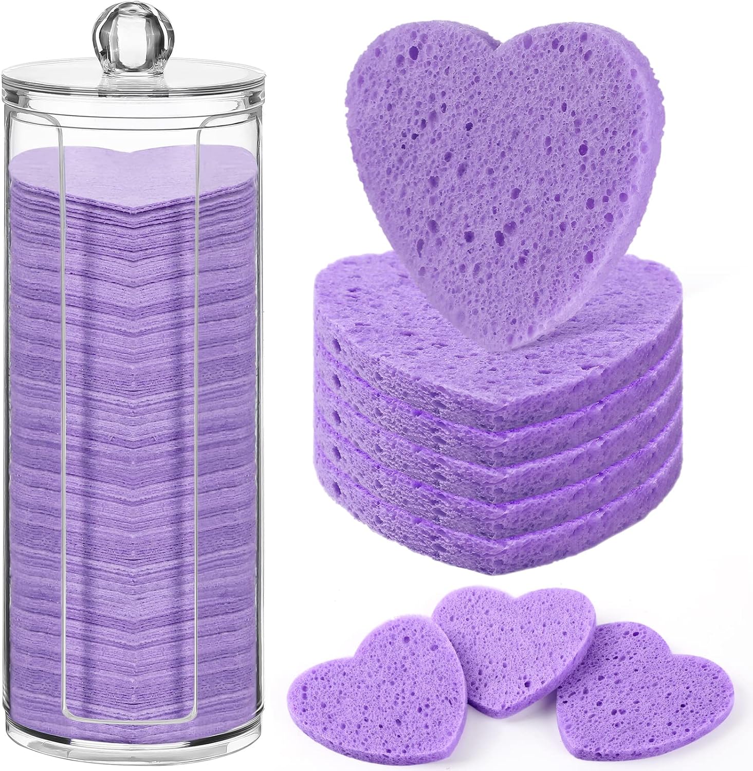 Sieral 120 Pcs Compressed Facial Sponges with Container Face Sponge Disposable