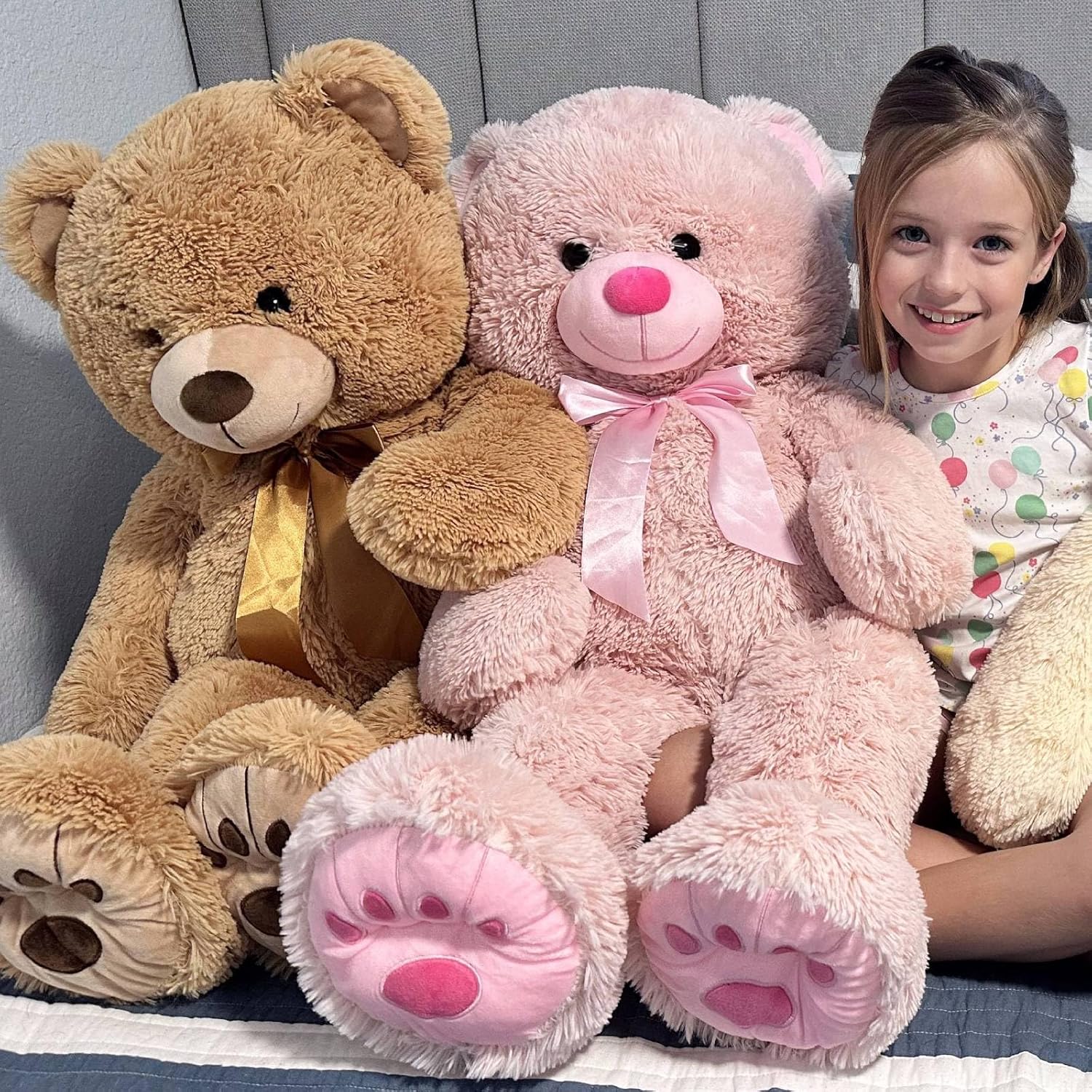 MorisMos Giant Teddy Bear Stuffed Animal, Big Teddy Bear Life Size, 36in Large Bear Cuddly Soft for Baby Shower, Boys, Girls - Image 4