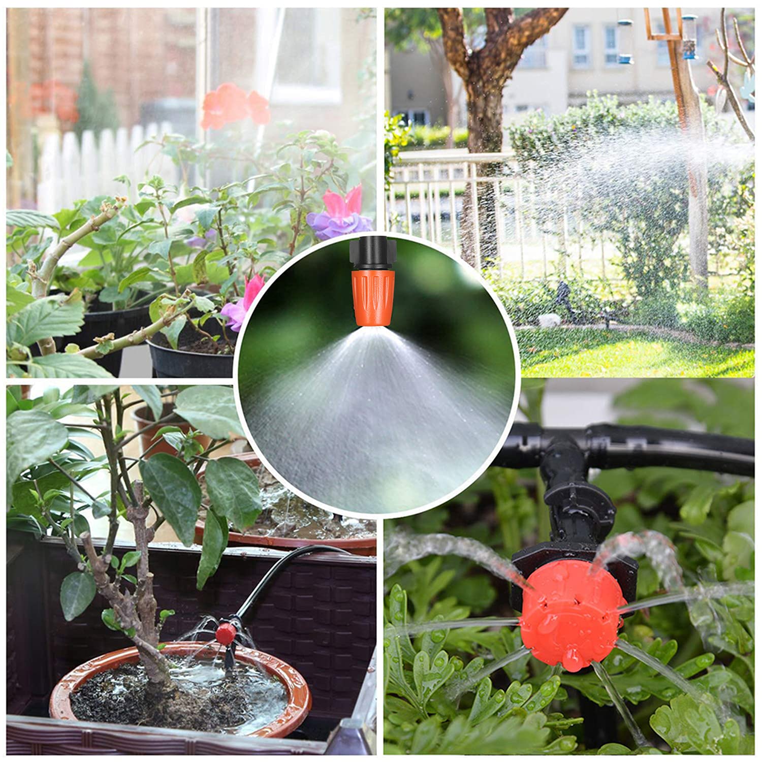 Kit di irrigazione a goccia fai da te con timer elettronico automatico ugelli nebulizzatori gocciolatori e tubi per giardino prato patio