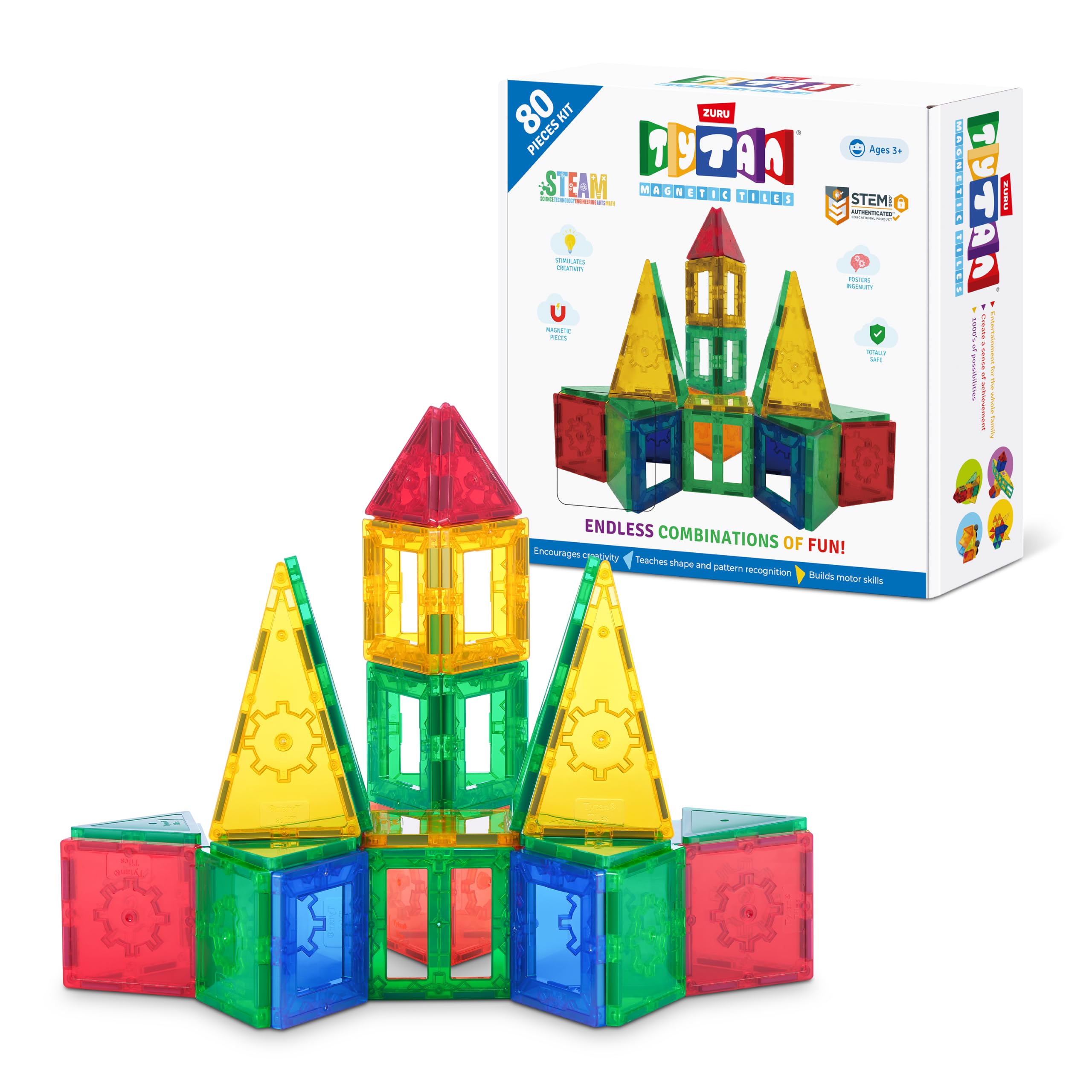 TYTAN Magnetic Tiles 80-Piece Building Set by ZURU โ image 1