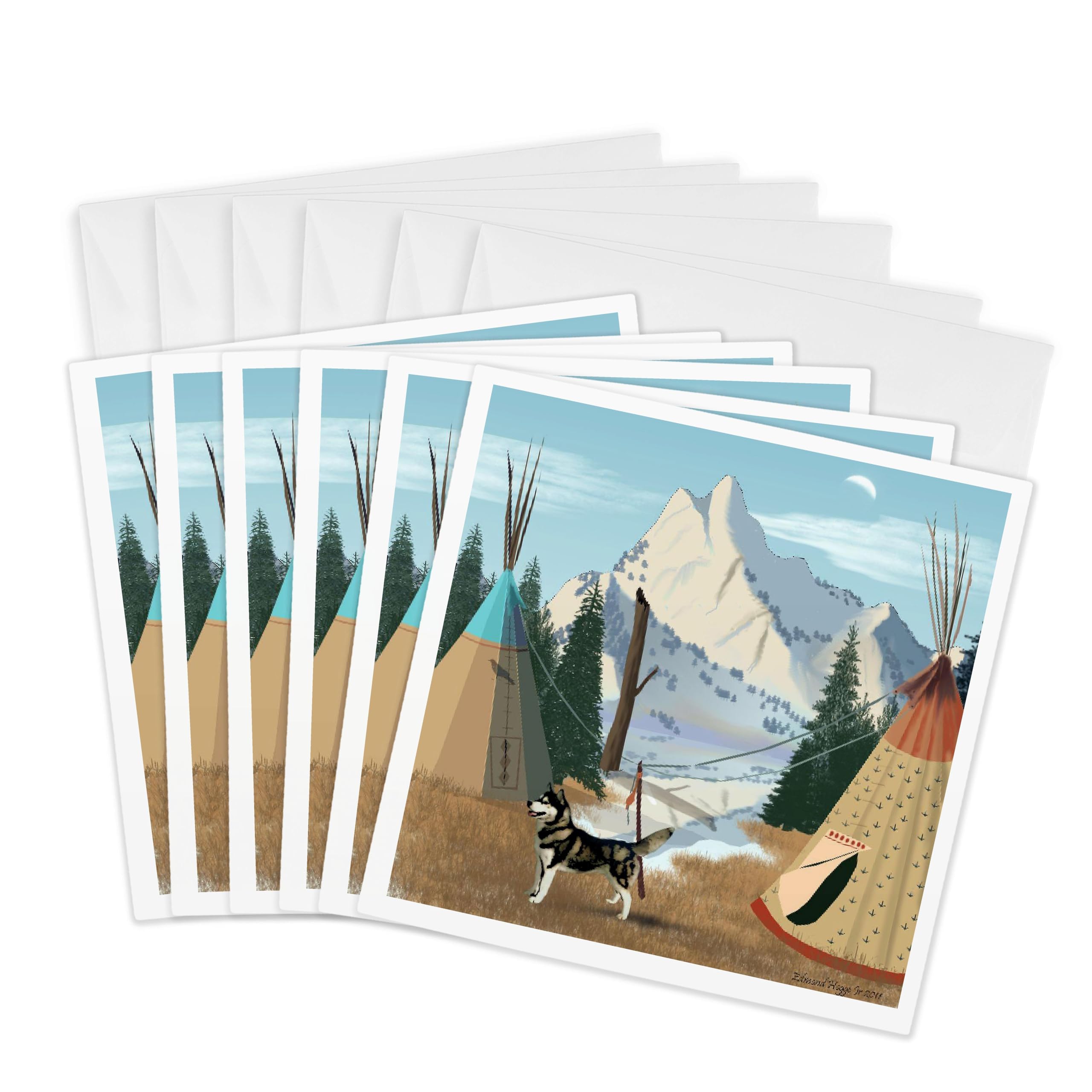 3Drose Cherokee Village - Greeting Cards, 6 by 6-inches, Set of 6 (gc_24505_1)