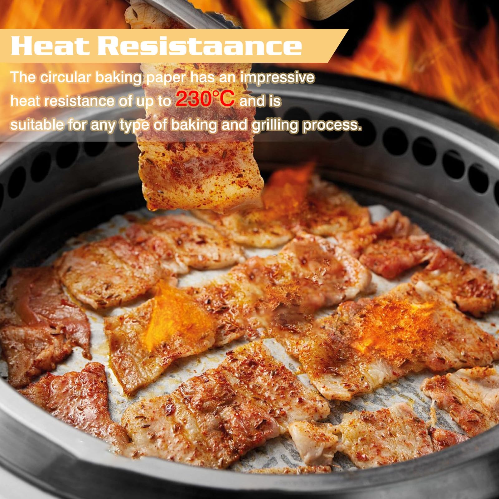 250 fogli di carta da forno per friggitrice ad aria calda, tonda, resistente al calore, antiaderente, per pizza, forno, friggitrice, padella, grill ( diametro 26 cm