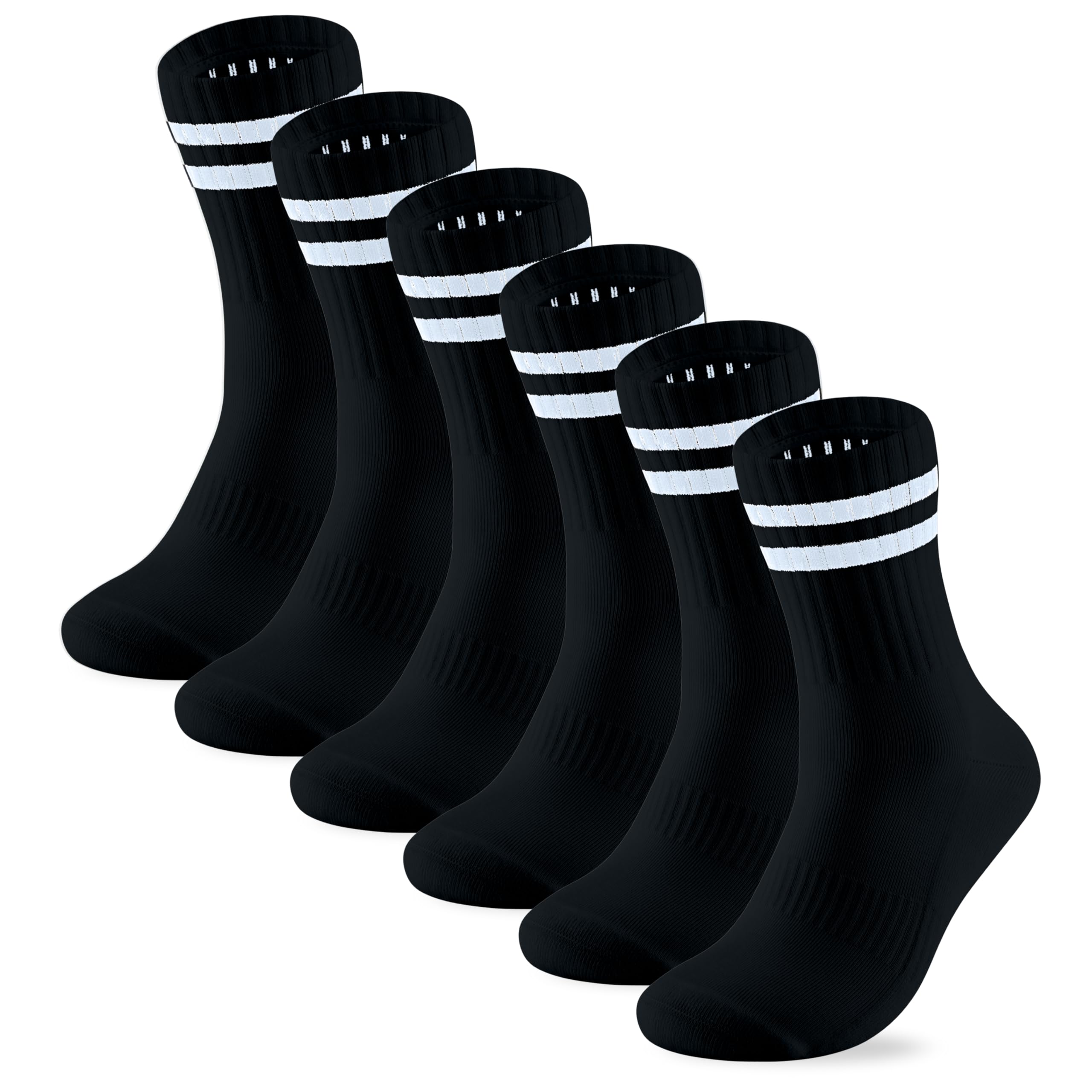 PANDA FOOD 3 Pairs Premium Bamboo Crew Socks | Anti-Blister Seamless Breathable Socks for Exercise, Gym or Casual Wear | Unisex Men and Women | 3 Pack UK | Charcoal | 7-12