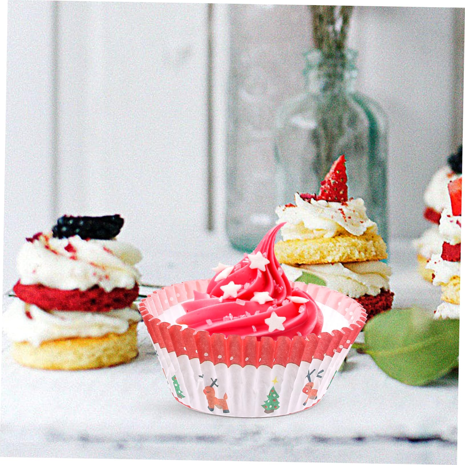 Cabilock 4 Sätze Kuchen Deckel Muffinförmchen Für Cupcakes Cupcake-liner Waffeln Muffinförmchen Backen Cupcake -stand Drehscheibe Dessertbecher Muffins Ofen Backzubehör Papier 500 Stück * 4