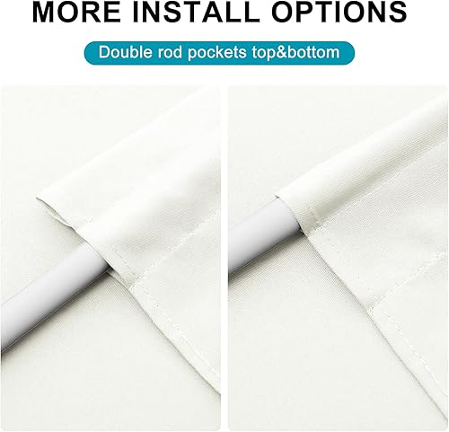 Miniatura 78 de Hiasan Cortinas para ventana de puerta delantera, bolsillo para barra, cortina de privacidad semitransparente para puerta francesa, 1 panel