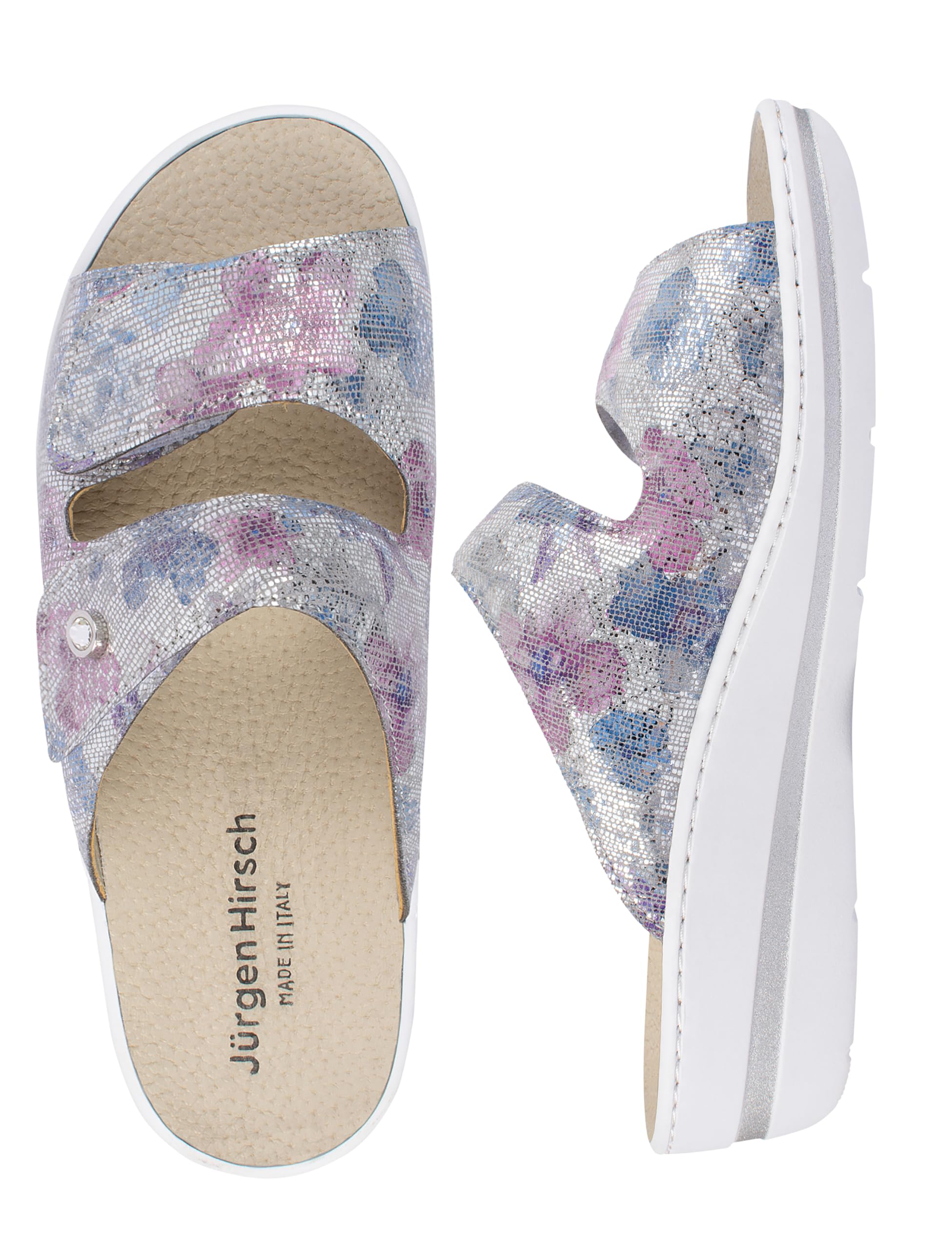 Jürgen Hirsch - Soft 01 - Mules pour femme - En cuir - Semelle intérieure souple - Coussinets anti-chocs - Largeur G